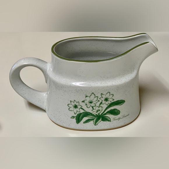 Vintage Discontinued NORITAKE Japan Stoneware Mountain Flowers Green Gravy Boat - Picture 6 of 16